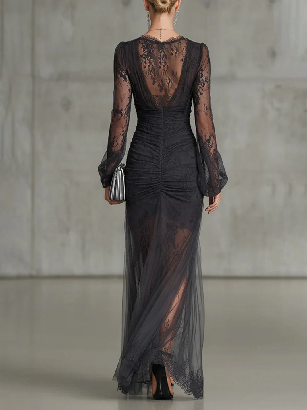 Tessa™ - Lace Ruched Sheer Dresss