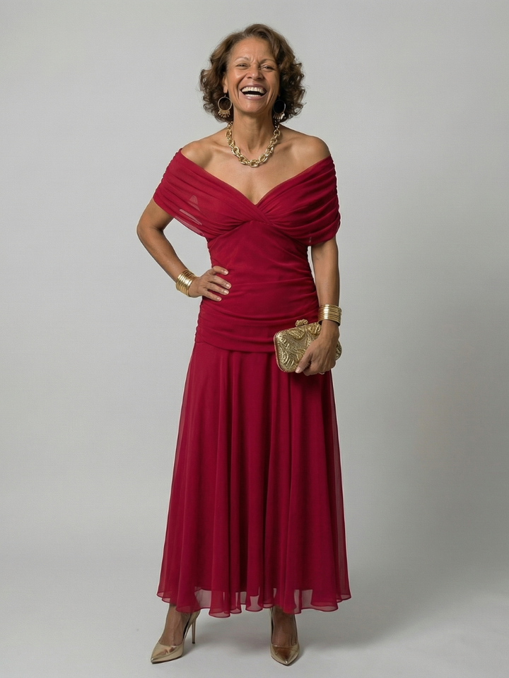 Calen™ - Off Shoulder Flow Midi Dresses
