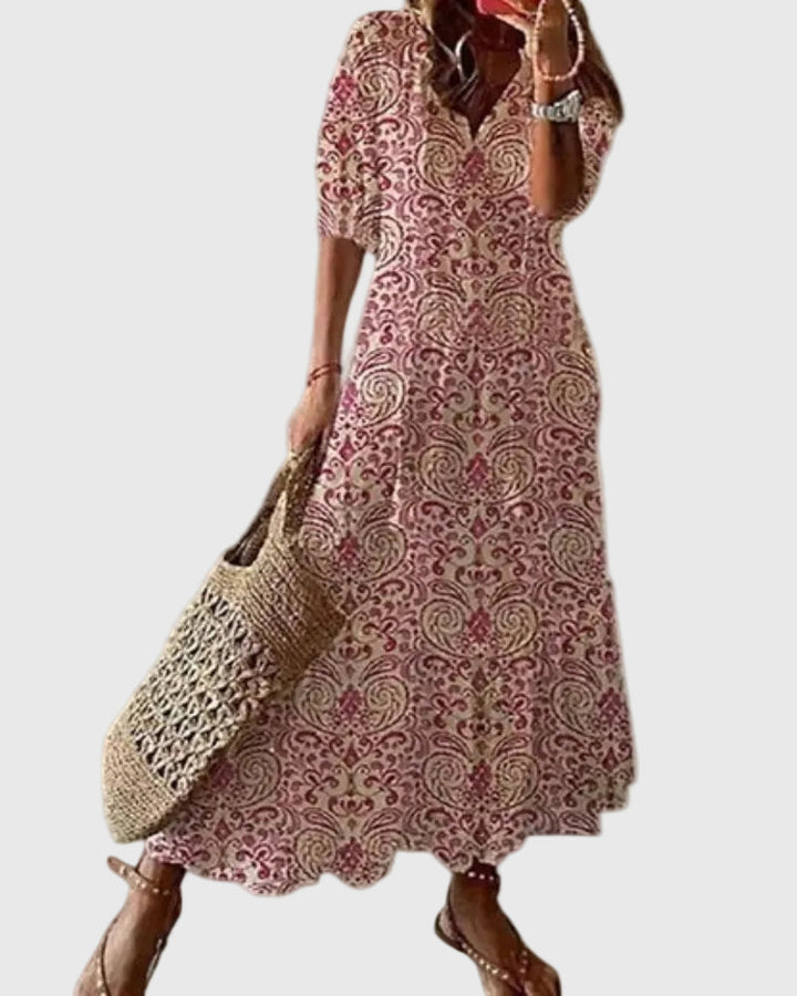 Amalia™ – Boho Vintage Summer Maxi Dress