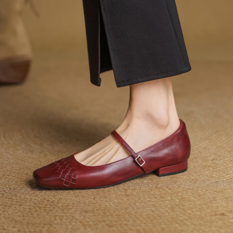 Verity - Square-Toe Mary Jane Flat
