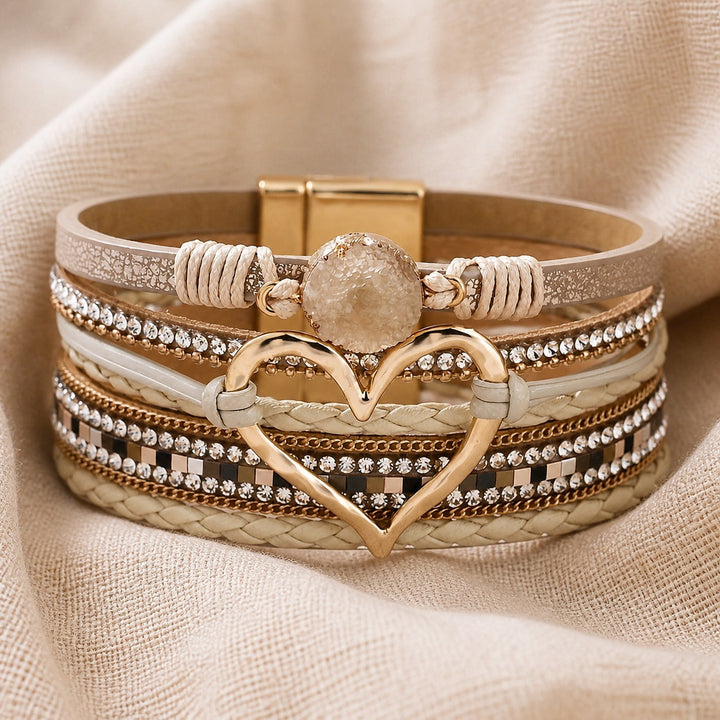 Artisan Woven Boho Heart Bracelet