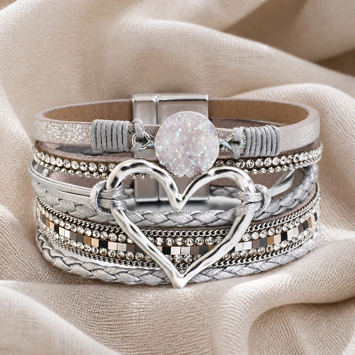 Artisan Woven Boho Heart Bracelet