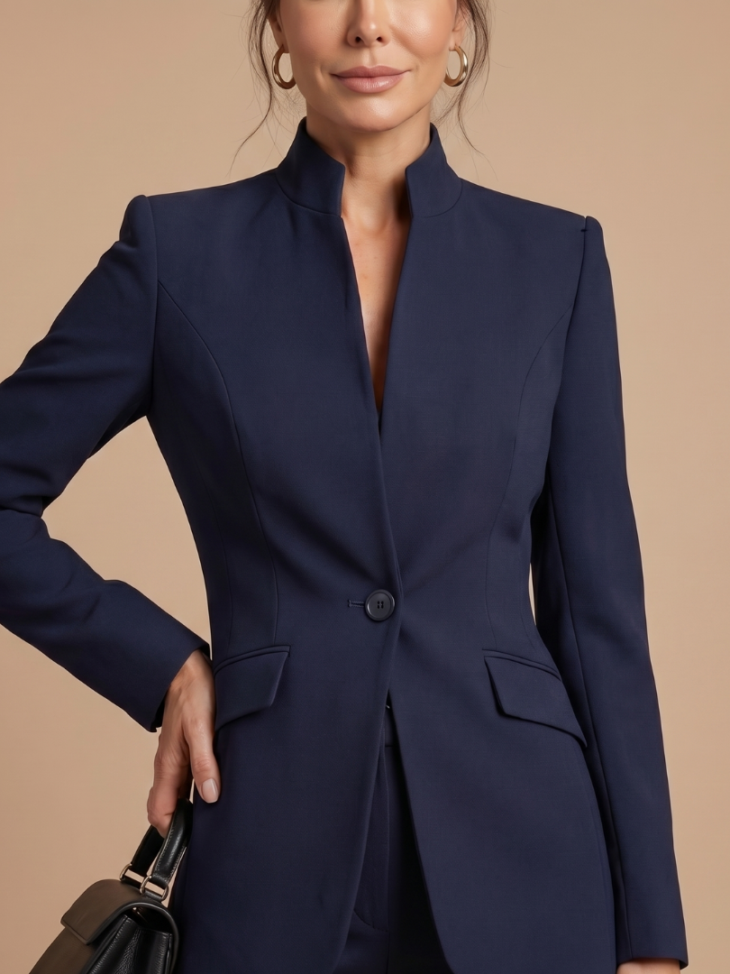 Delta - Structured Stand Collar Tailored Suit