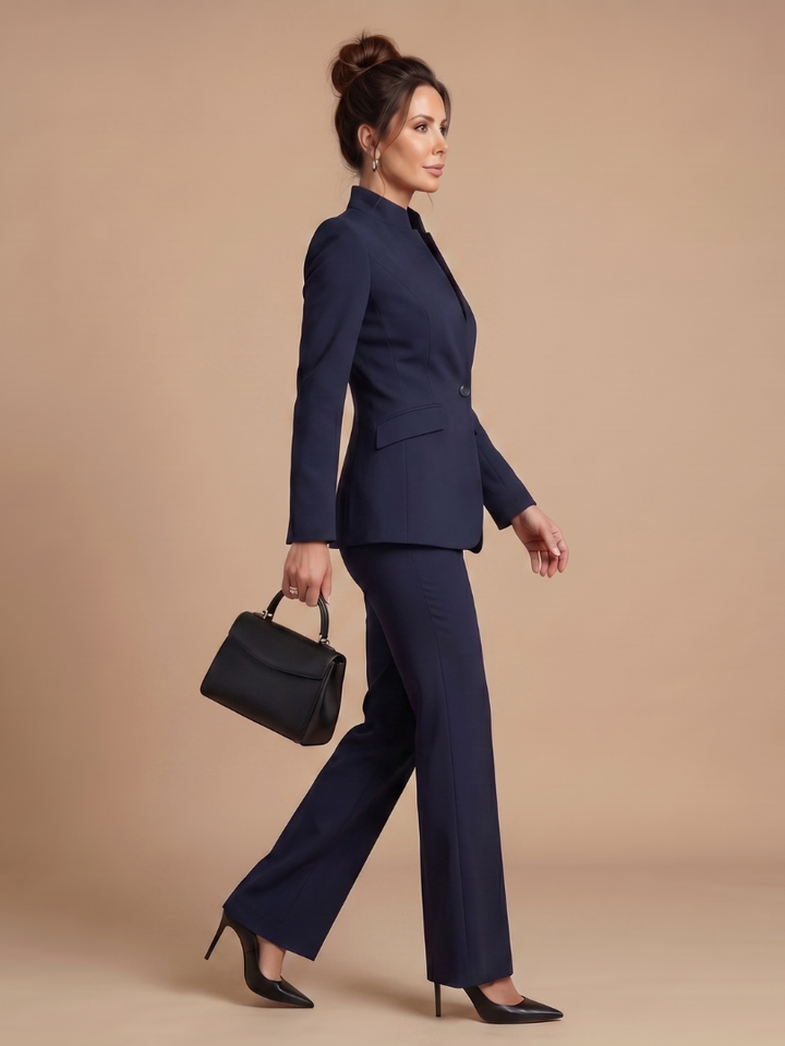 Delta - Structured Stand Collar Tailored Suit