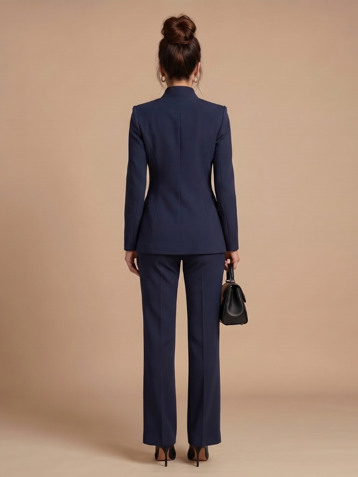 Delta - Structured Stand Collar Tailored Suit