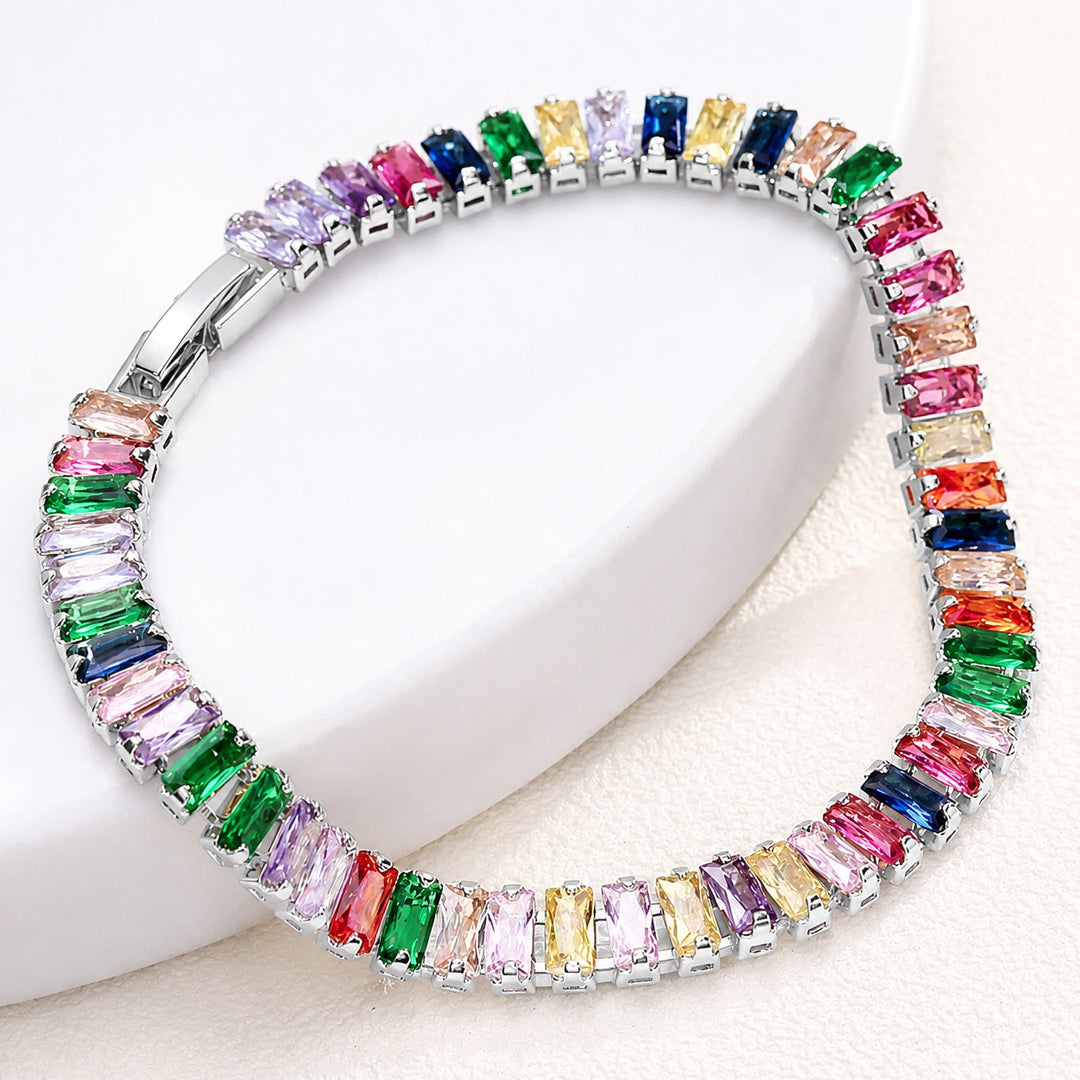 Radiant Rainbow Pearl Tennis Bracelet