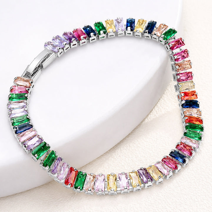 Radiant Rainbow Pearl Tennis Bracelet