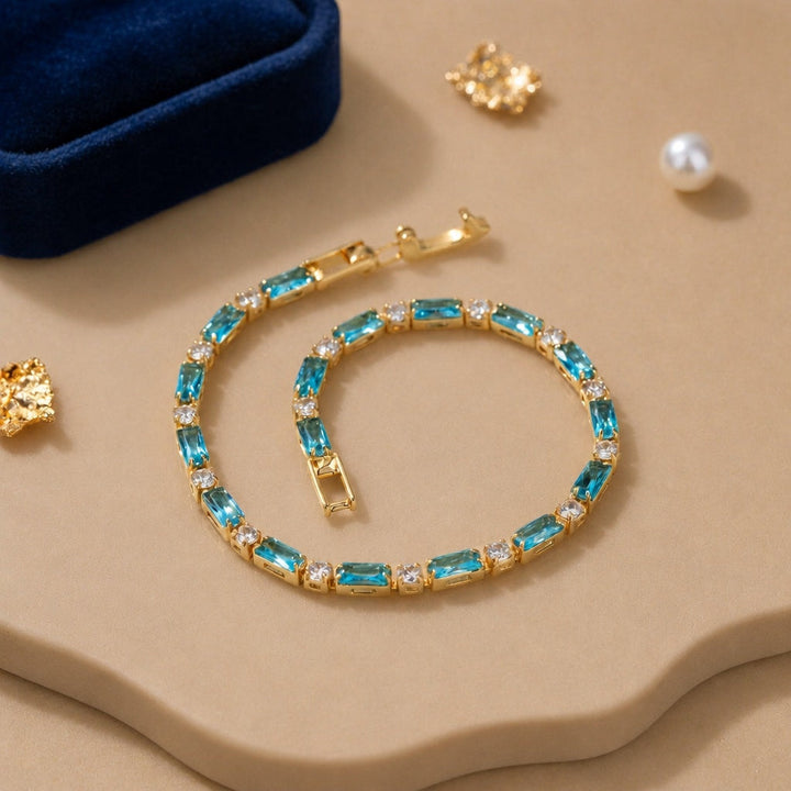 Turquoise Crystal Tennis Bracelet