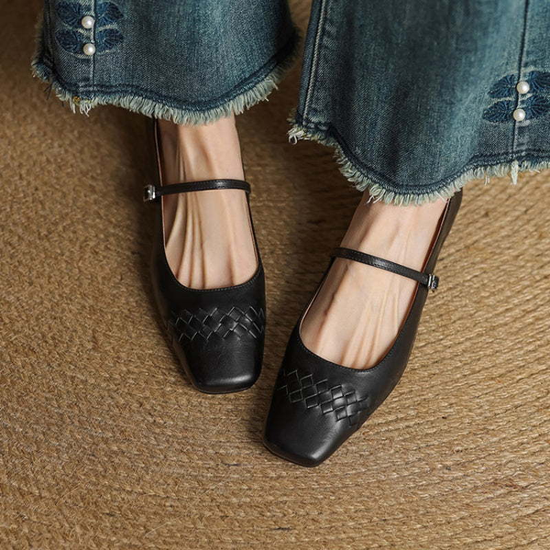 Verity - Square-Toe Mary Jane Flat