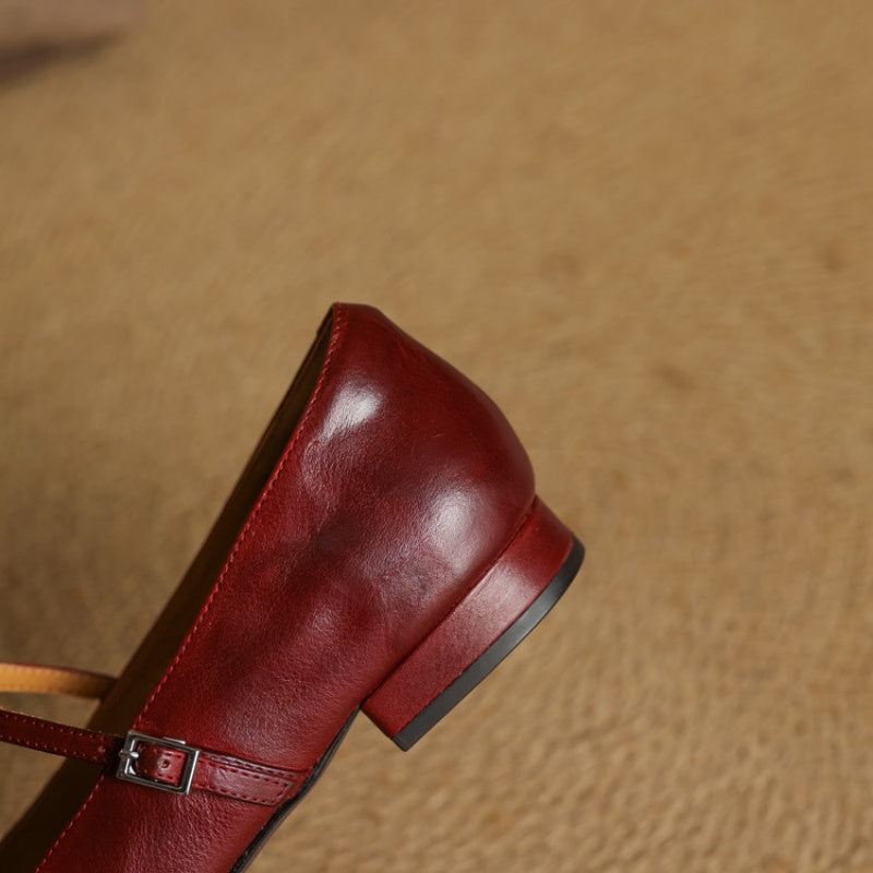 Verity - Square-Toe Mary Jane Flat