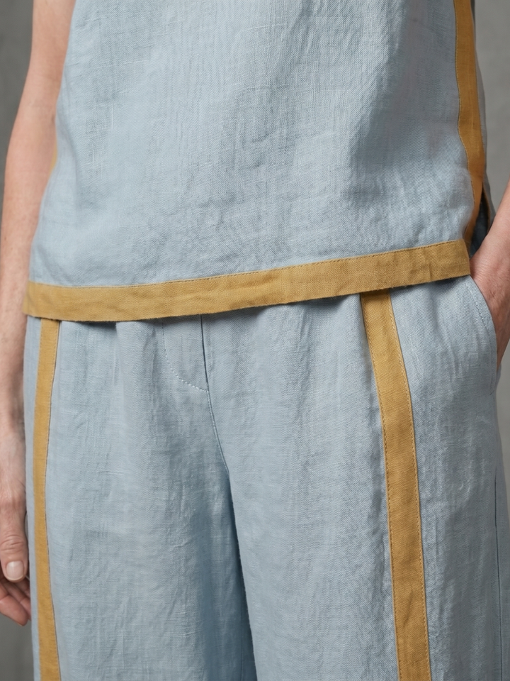 Inara - Sleeveless Top Wide Leg Contrast Pants Set