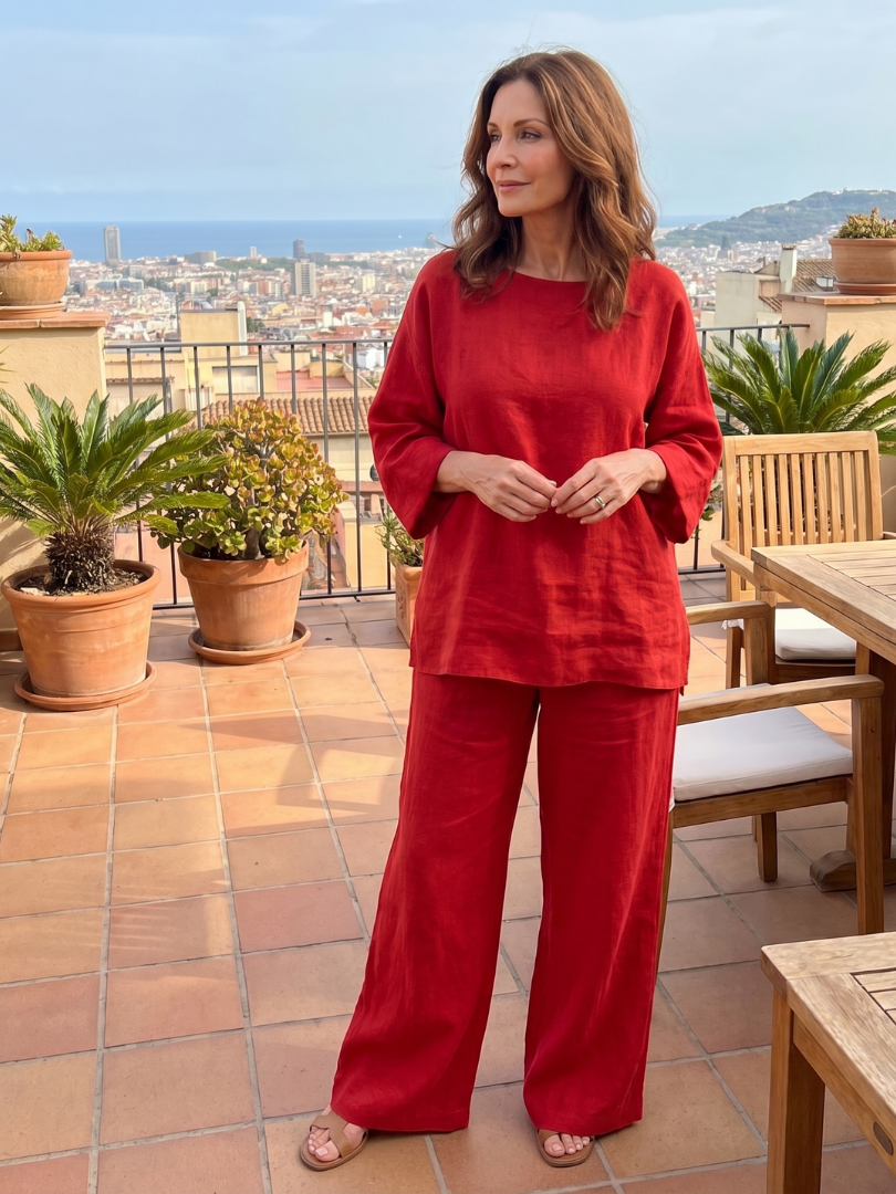 Prue - Oversized Tunic Wide Leg Pant Set