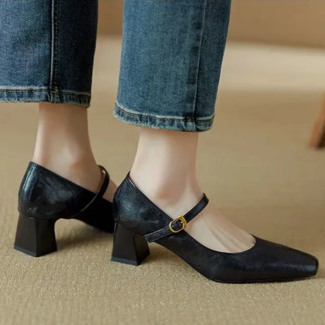 Bella - Genuine Leather Heels
