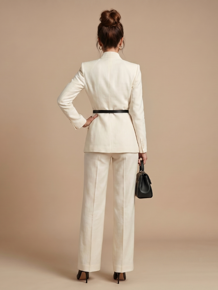 Delta - Structured Stand Collar Tailored Suit