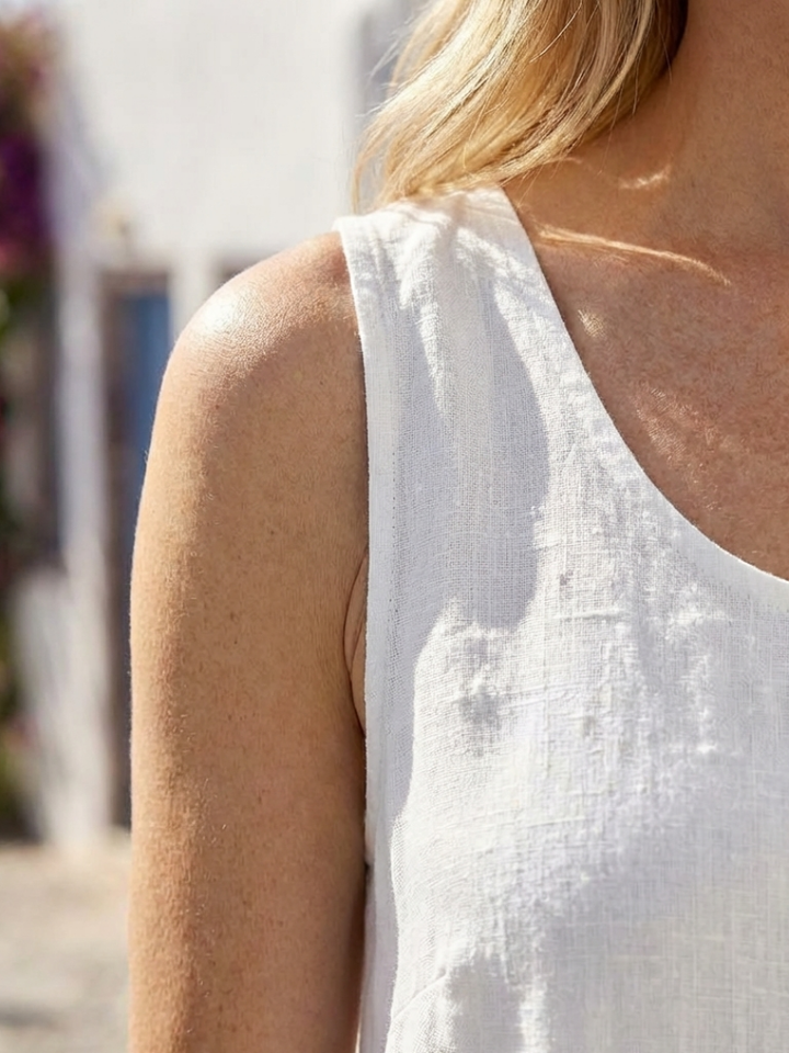 Ismera - Sleeveless Round Neck Relaxed Midi Dress
