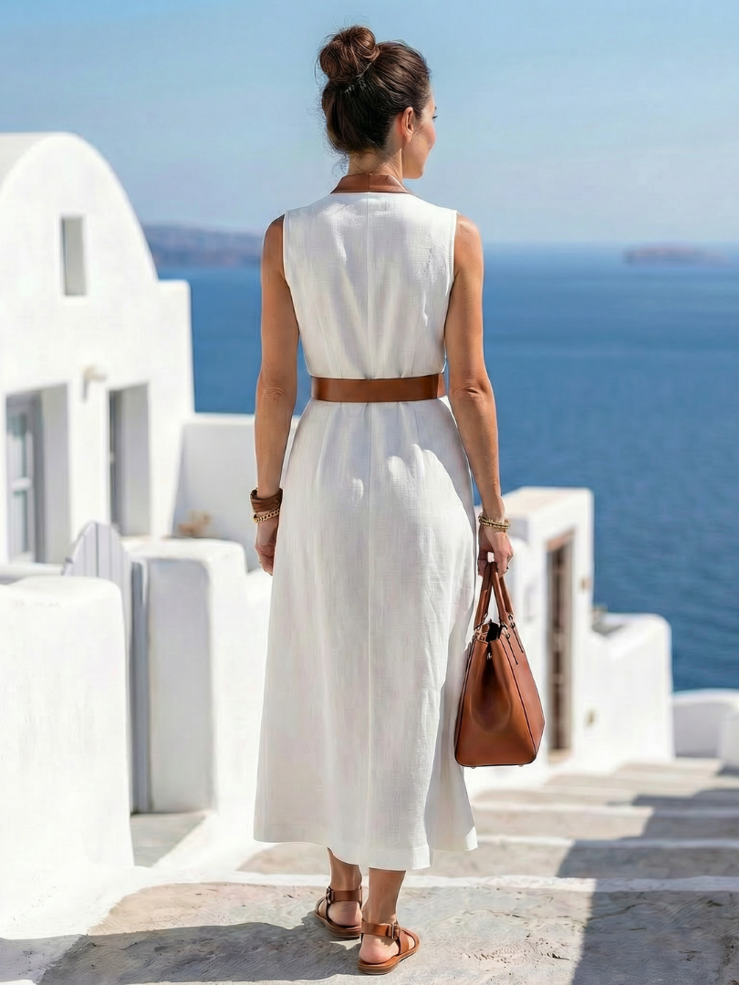 Myra - Contrast Line Midi Dress