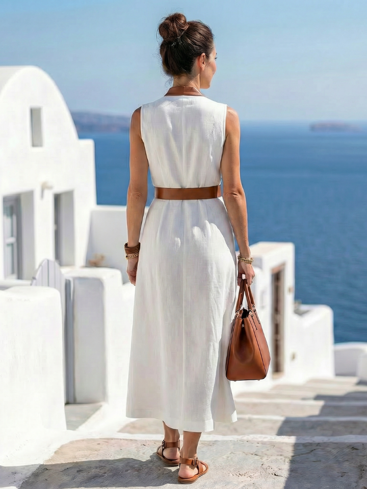 Myra - Contrast Line Midi Dress