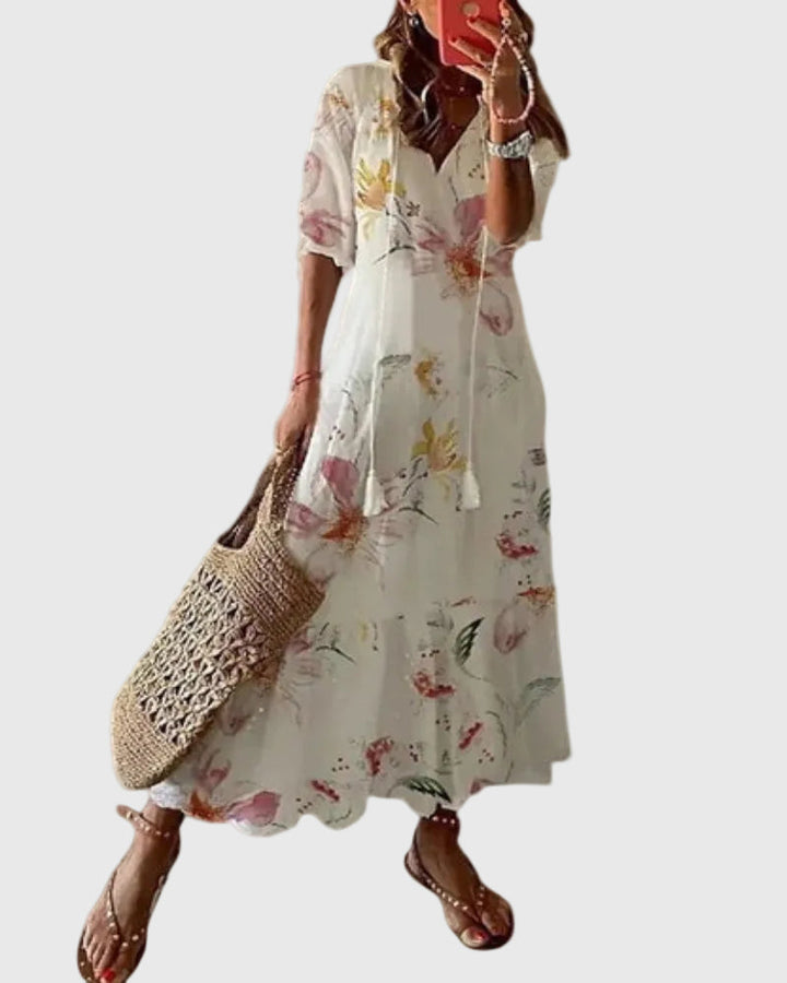 Amalia™ – Boho Vintage Summer Maxi Dress