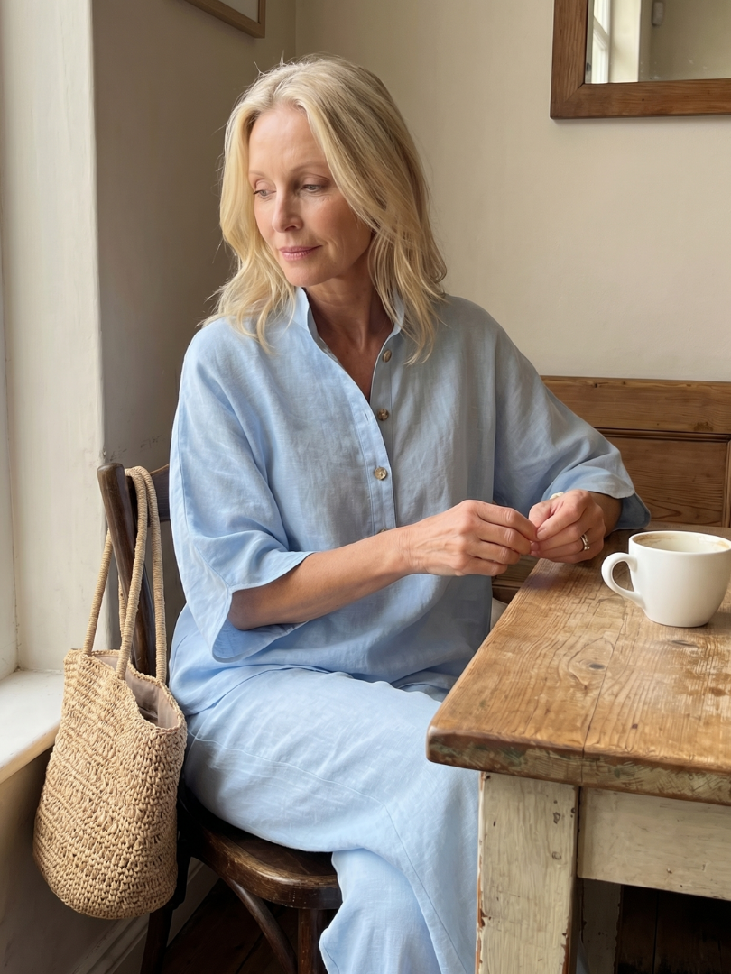 Amity - Button Front Relaxed Tunic Trouser Set