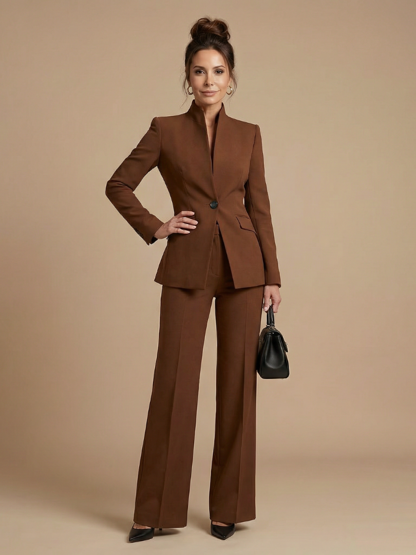 Delta - Structured Stand Collar Tailored Suit