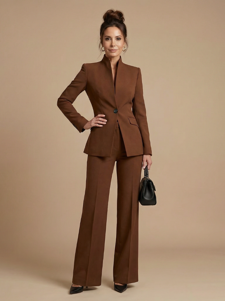 Delta - Structured Stand Collar Tailored Suit