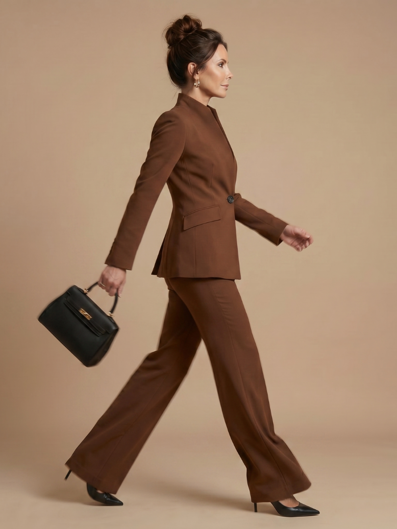 Delta - Structured Stand Collar Tailored Suit