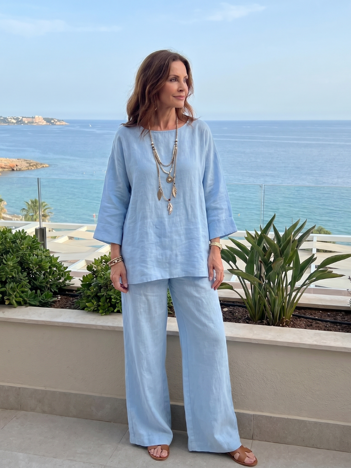 Prue - Oversized Tunic Wide Leg Pant Set