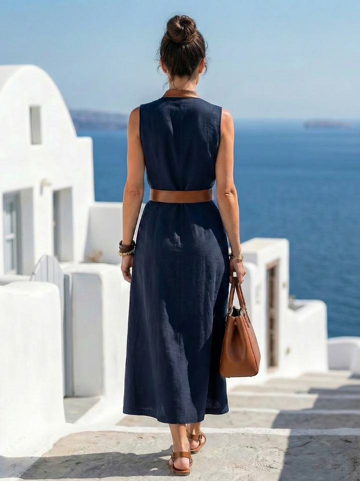 Myra - Contrast Line Midi Dress