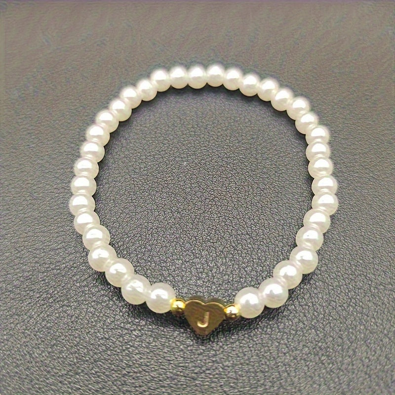 Chic A-Z Heart Initial Bracelet