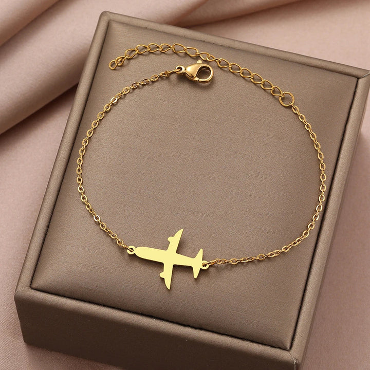 Irregular Gold Airplane Bracelet