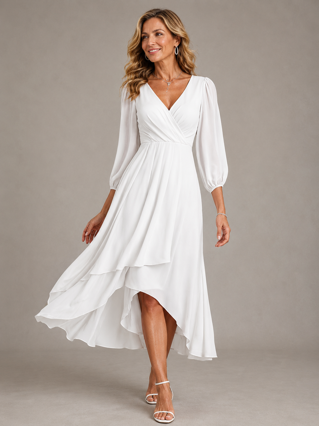 Mia™ - Elegant V-neck Long Dress