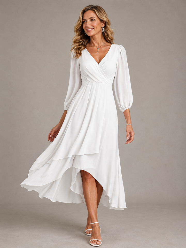 Mia™ - Elegant V-neck Long Dress