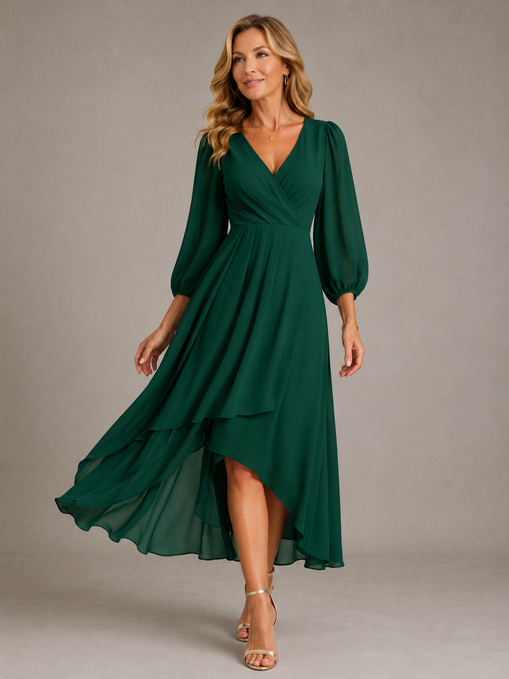 Mia™ - Elegant V-neck Long Dress