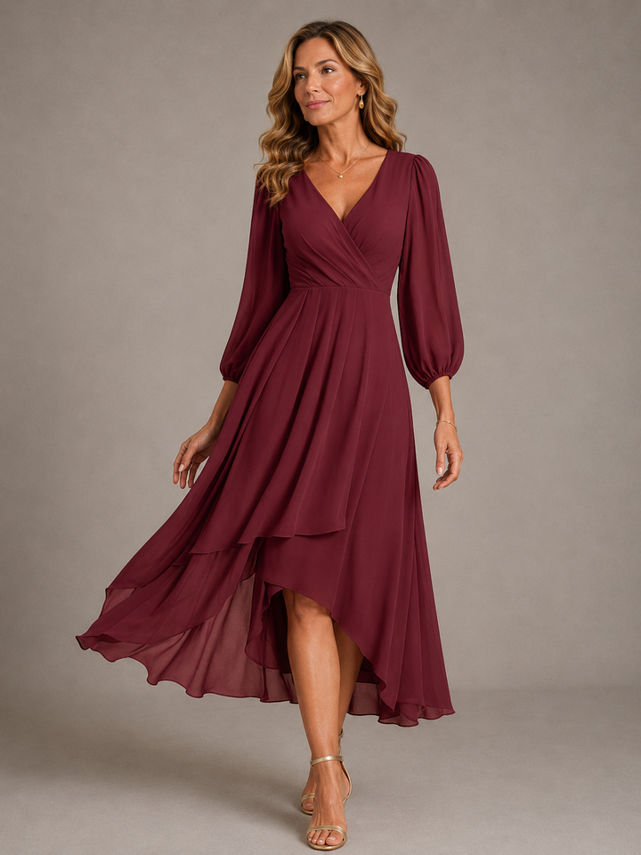 Mia™ - Elegant V-neck Long Dress