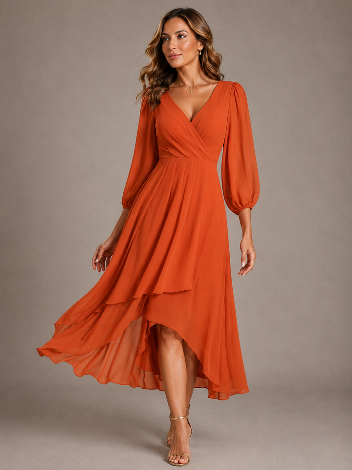 Mia™ - Elegant V-neck Long Dress