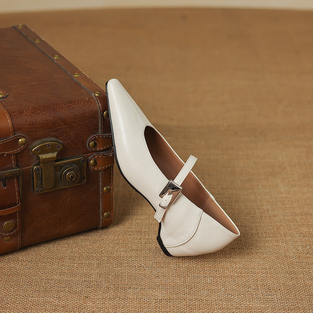 Tamsin - Pointed-Toe Mary Jane Flat