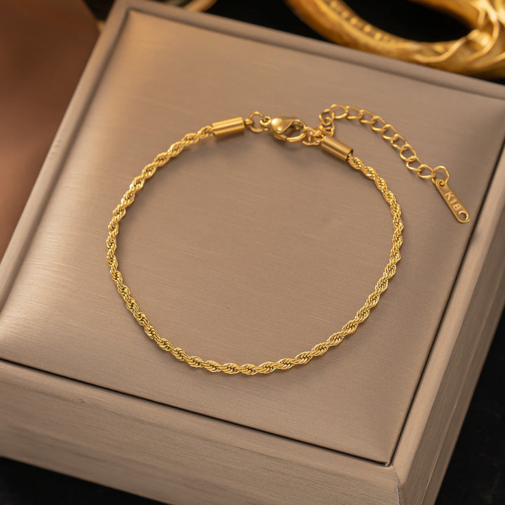 Twisted Chain Gold Bracelet