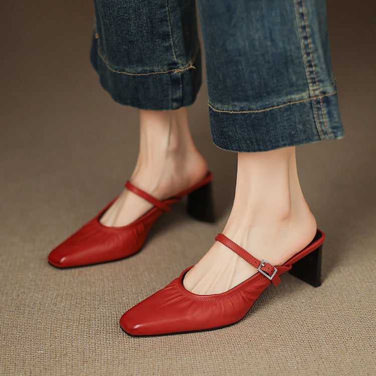 Vanya - Ruched Mary Jane Mule