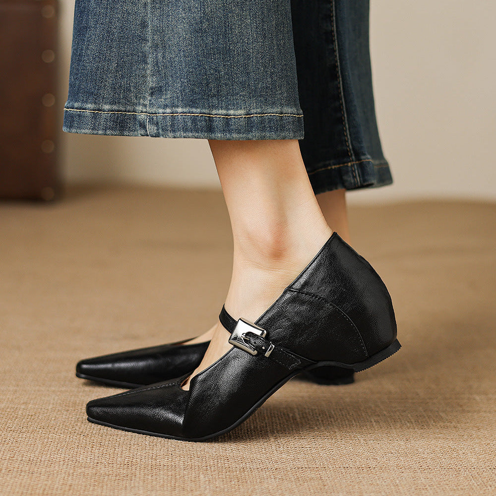 Tamsin - Pointed-Toe Mary Jane Flat