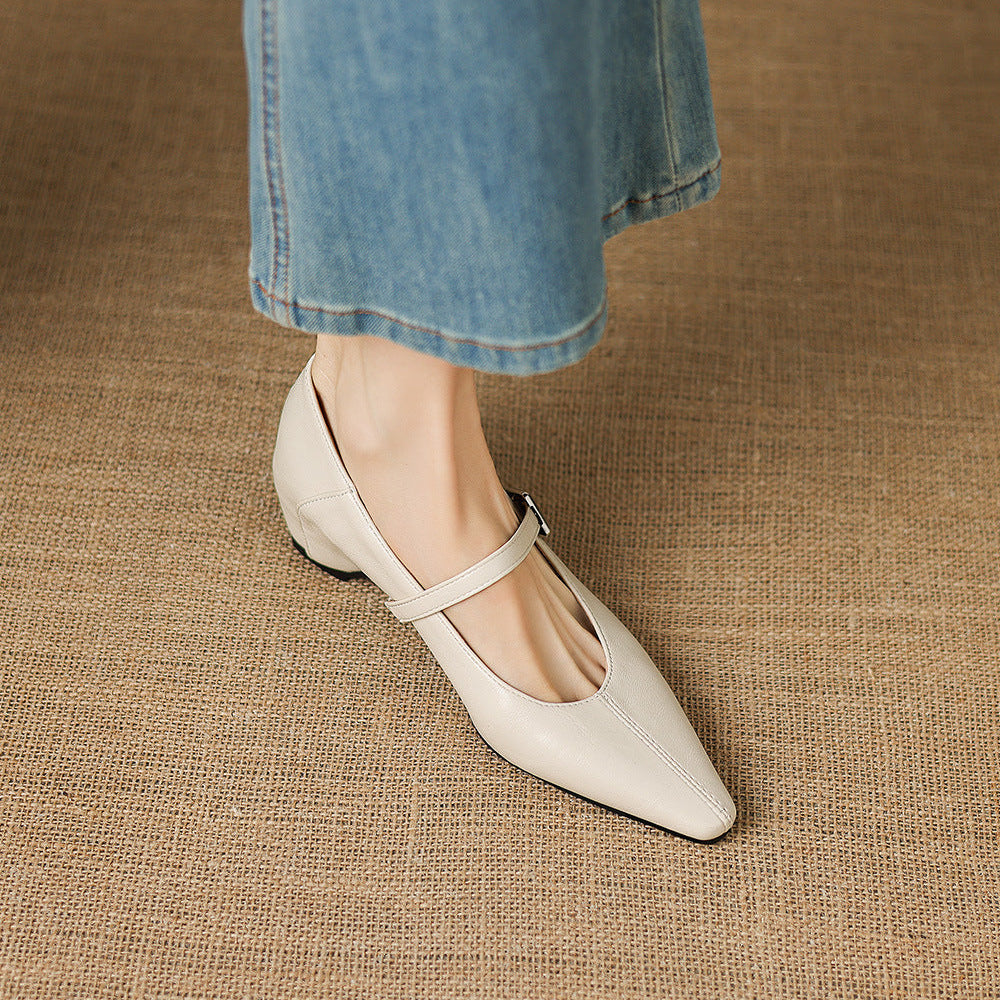 Tamsin - Pointed-Toe Mary Jane Flat
