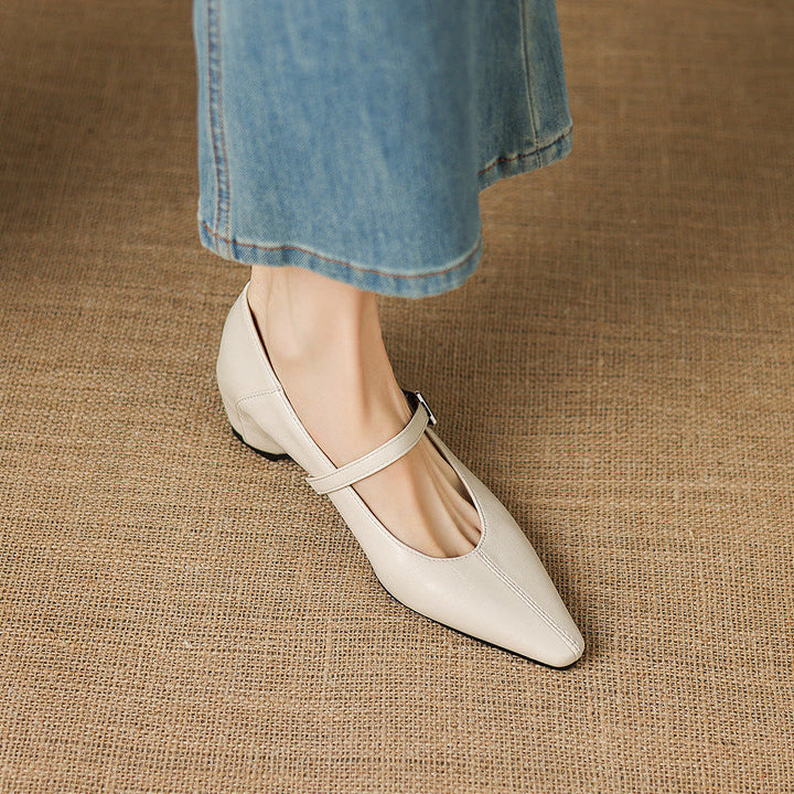 Tamsin - Pointed-Toe Mary Jane Flat