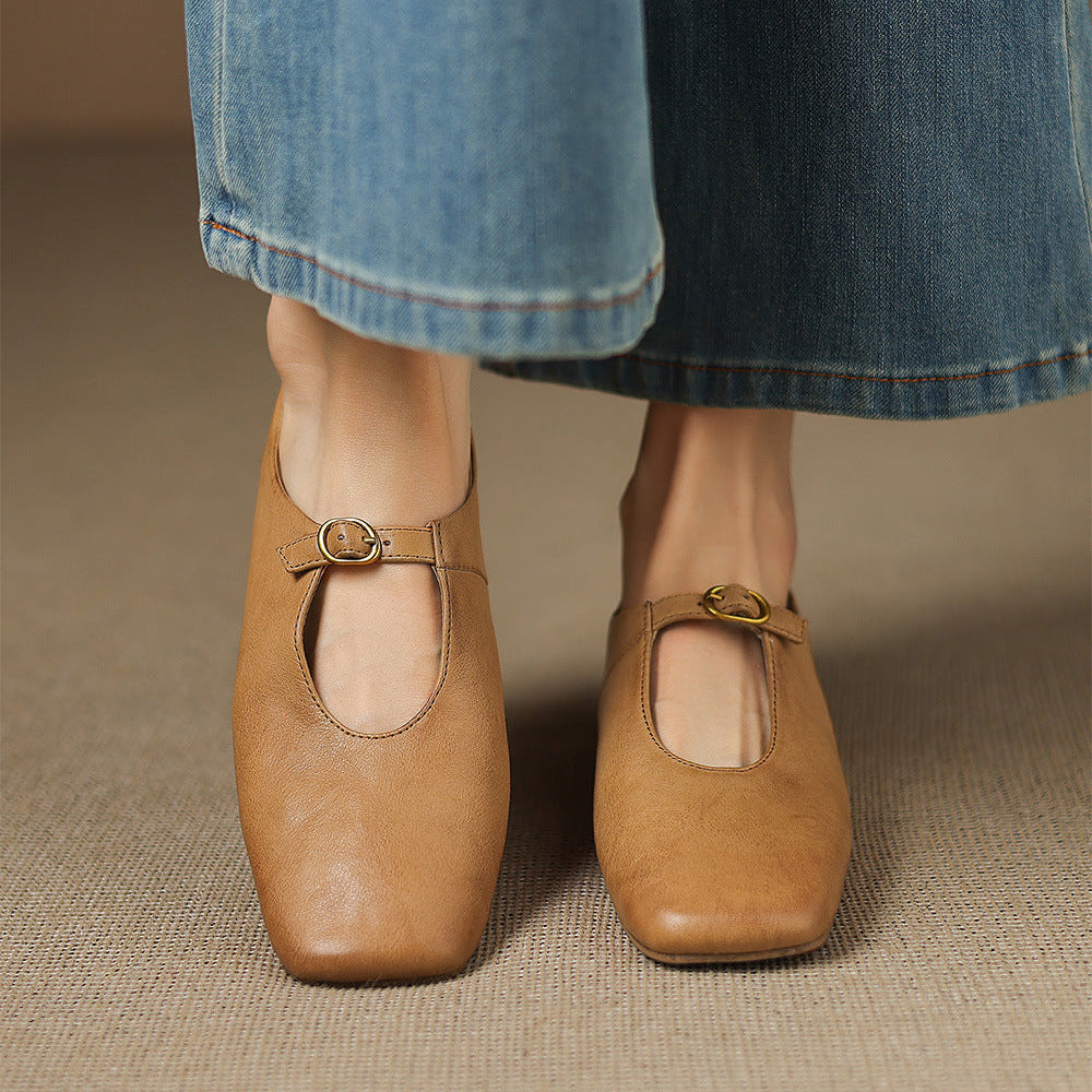Elspeth - High-Vamp Mary Jane Flat