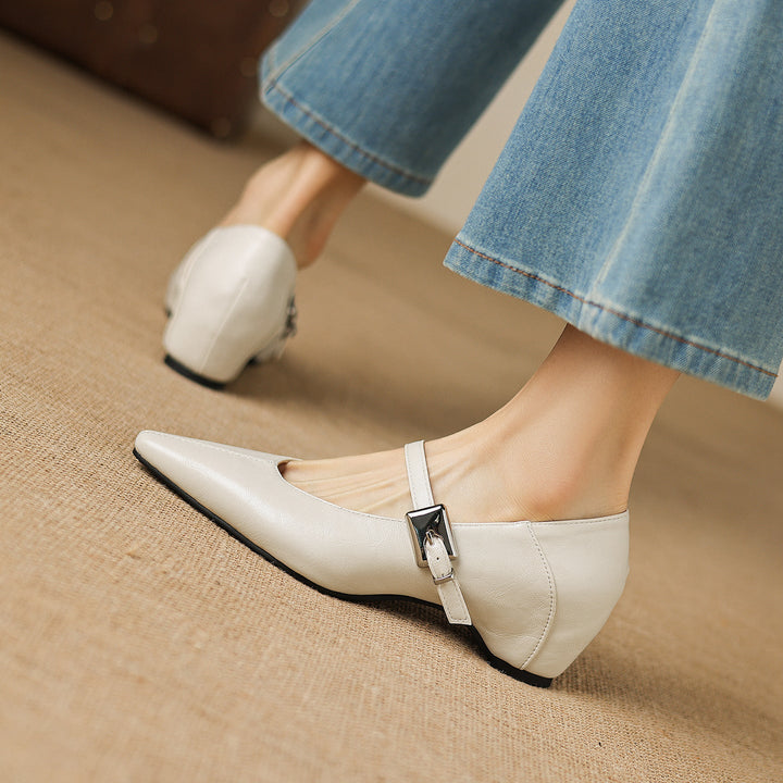 Tamsin - Pointed-Toe Mary Jane Flat