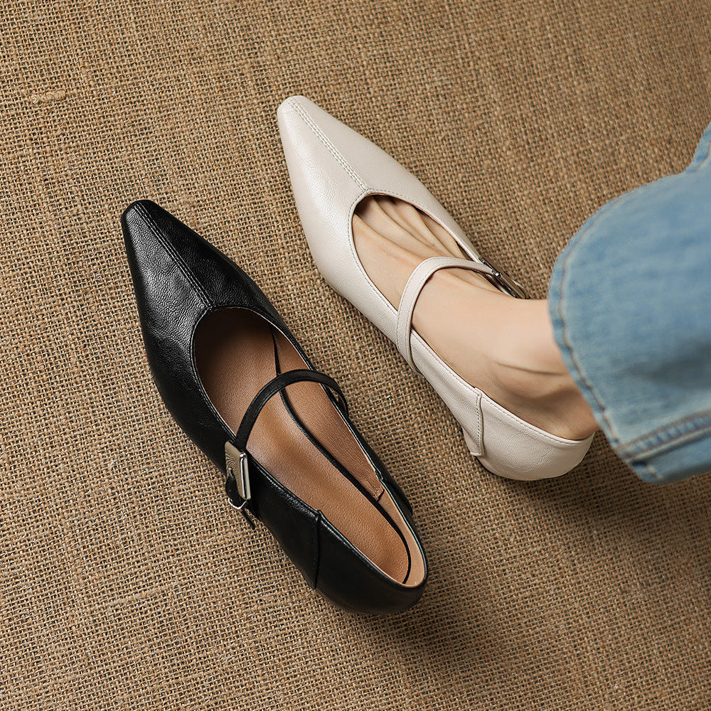 Tamsin - Pointed-Toe Mary Jane Flat