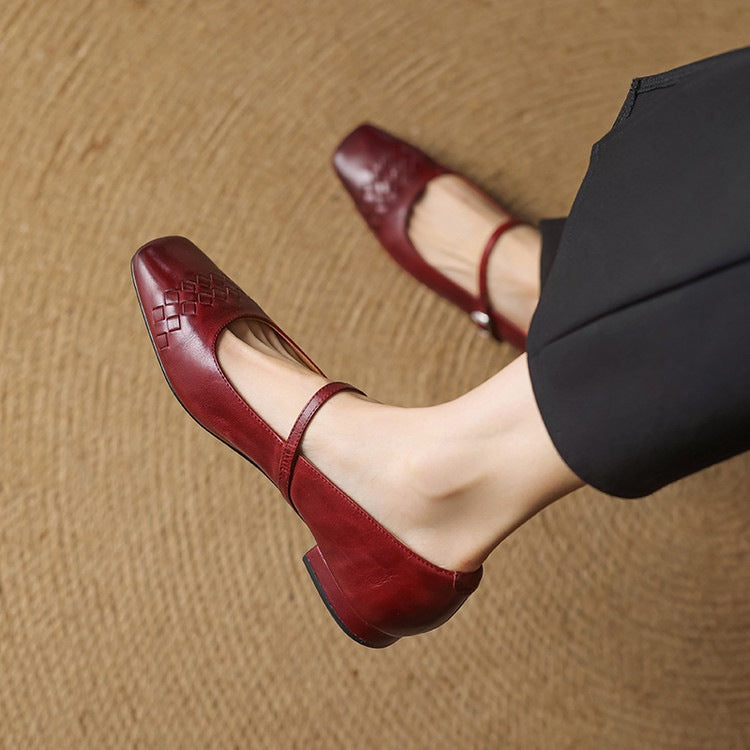 Verity - Square-Toe Mary Jane Flat