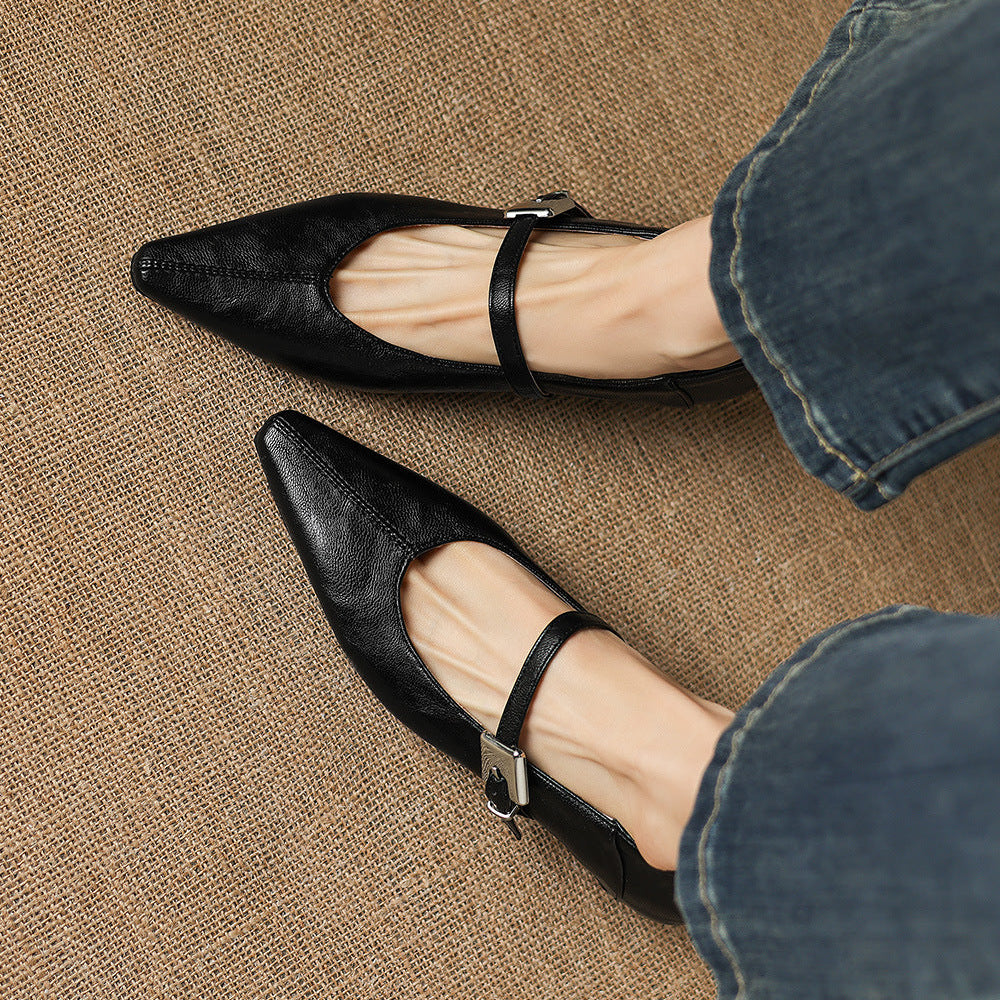 Tamsin - Pointed-Toe Mary Jane Flat