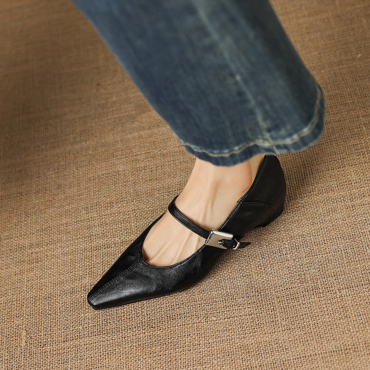 Tamsin - Pointed-Toe Mary Jane Flat