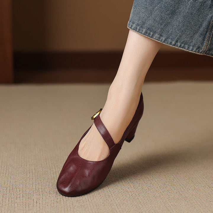 Quira - Round-Toe Mary Jane Flat