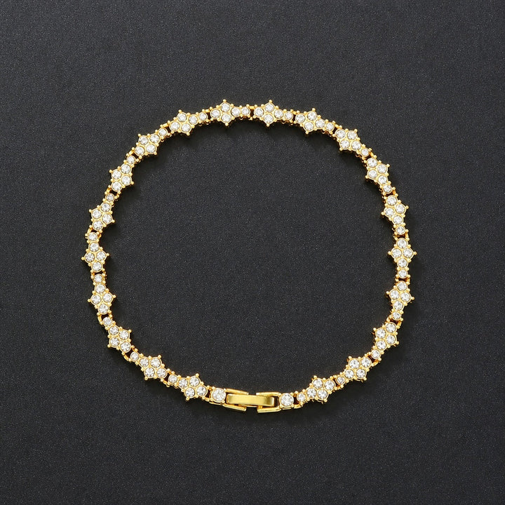 Classic Cluster White Gold Tennis Bracelet