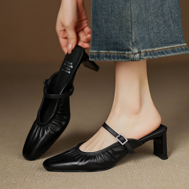 Vanya - Ruched Mary Jane Mule